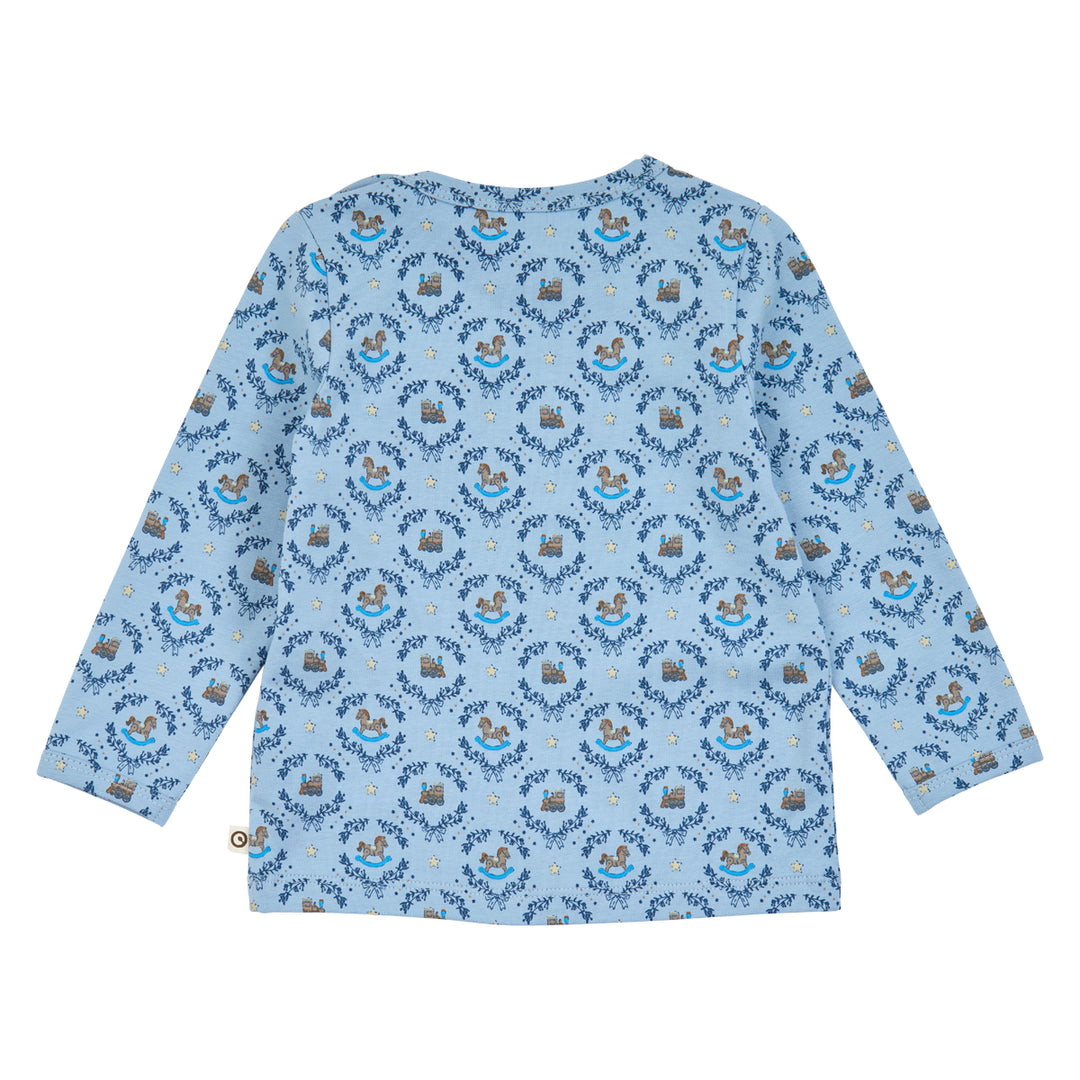 müsli Heritage Train Baby Set L_S Tee Soft blue/ Navy/ Oak 690000342