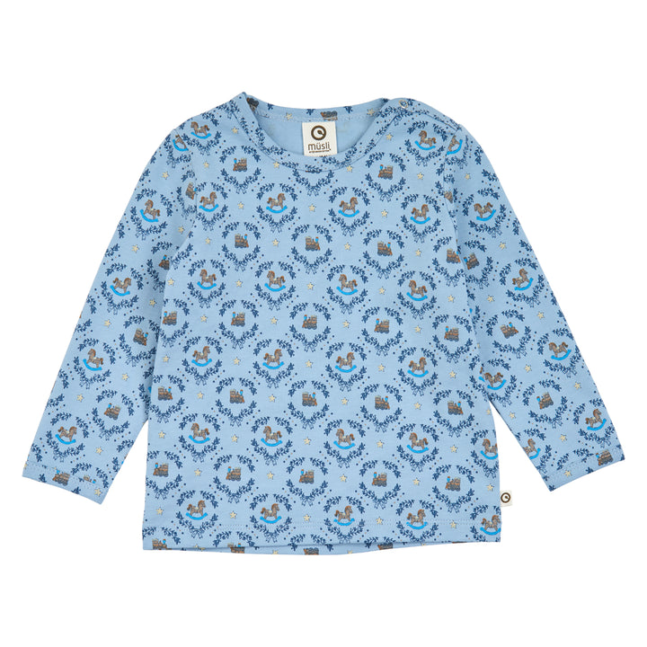 müsli Heritage Train L/S T Baby L_S Tee Soft blue/ Navy/ Oak 690000342