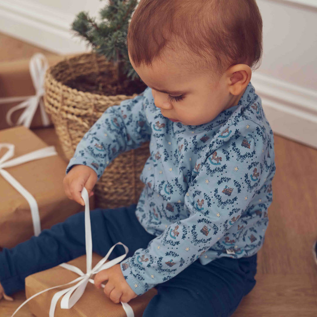 müsli Heritage Train L/S T Baby L_S Tee Soft blue/ Navy/ Oak 690000342