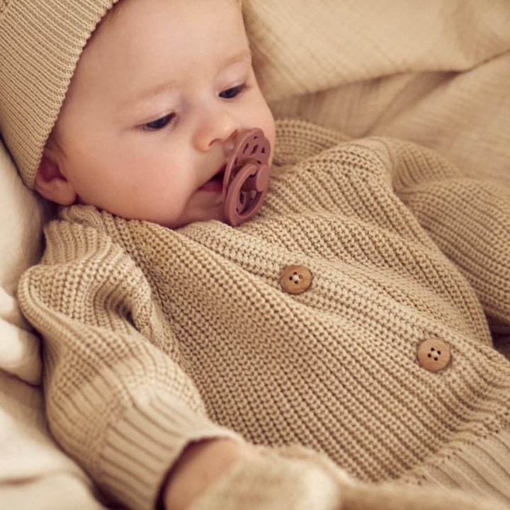 müsli KNIT CHUNKY cardigan L_S Tee Oat 013040401