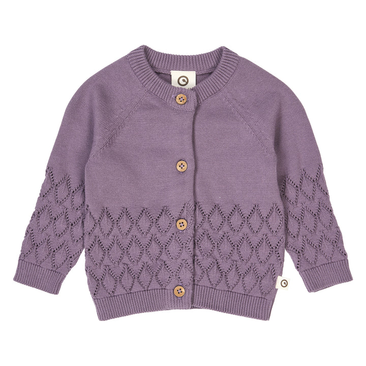 müsli KNIT LEAF cardigan L_S Tee Lilac fog 018371202