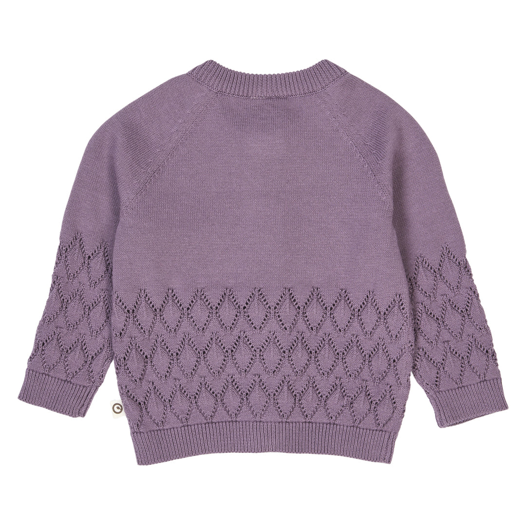 müsli KNIT LEAF cardigan L_S Tee Lilac fog 018371202