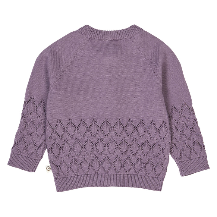 müsli KNIT LEAF cardigan L_S Tee Lilac fog 018371202
