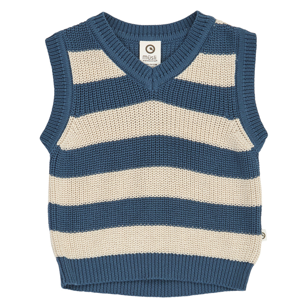 müsli KNIT STRIPE vest L_S Tee Navy 019403101