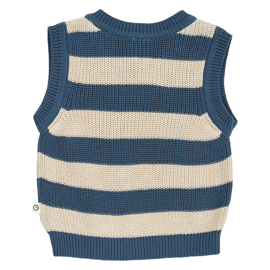 müsli KNIT STRIPE vest L_S Tee Navy 019403101