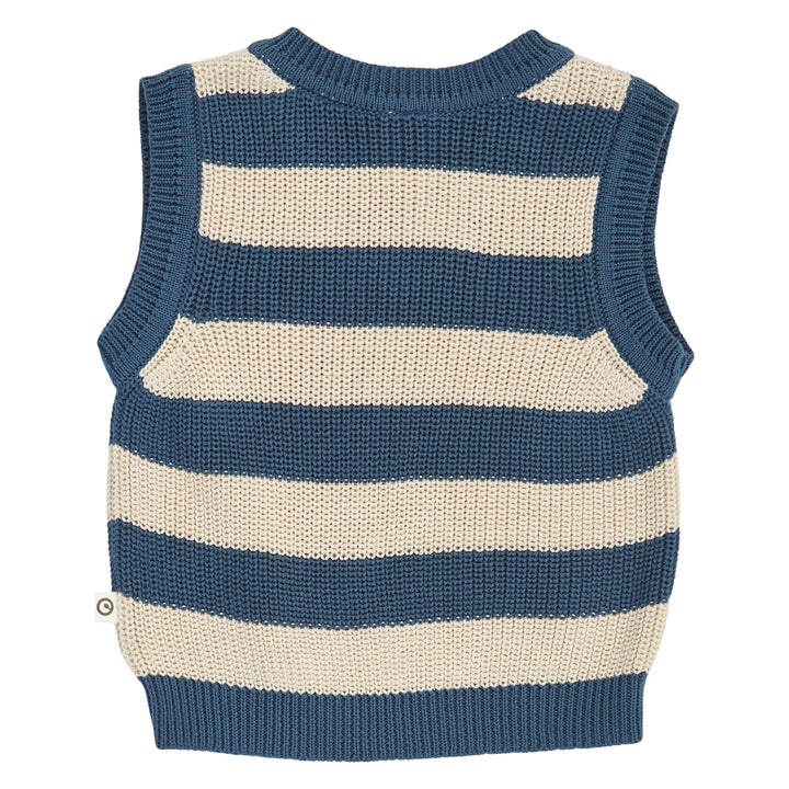 müsli KNIT STRIPE vest L_S Tee Navy 019403101