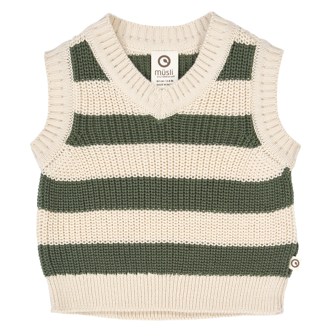 müsli KNIT STRIPE vest L_S Tee Oak 013040001