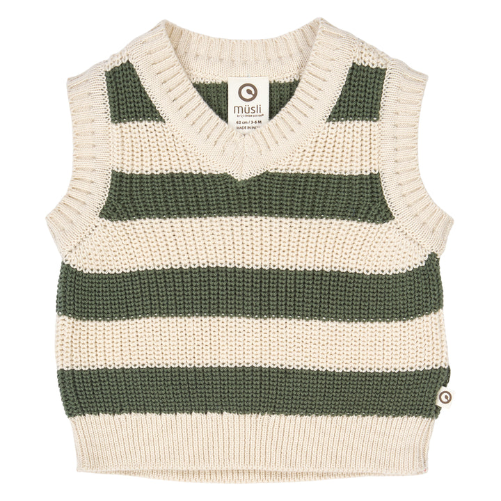 müsli KNIT STRIPE vest L_S Tee Oak 013040001