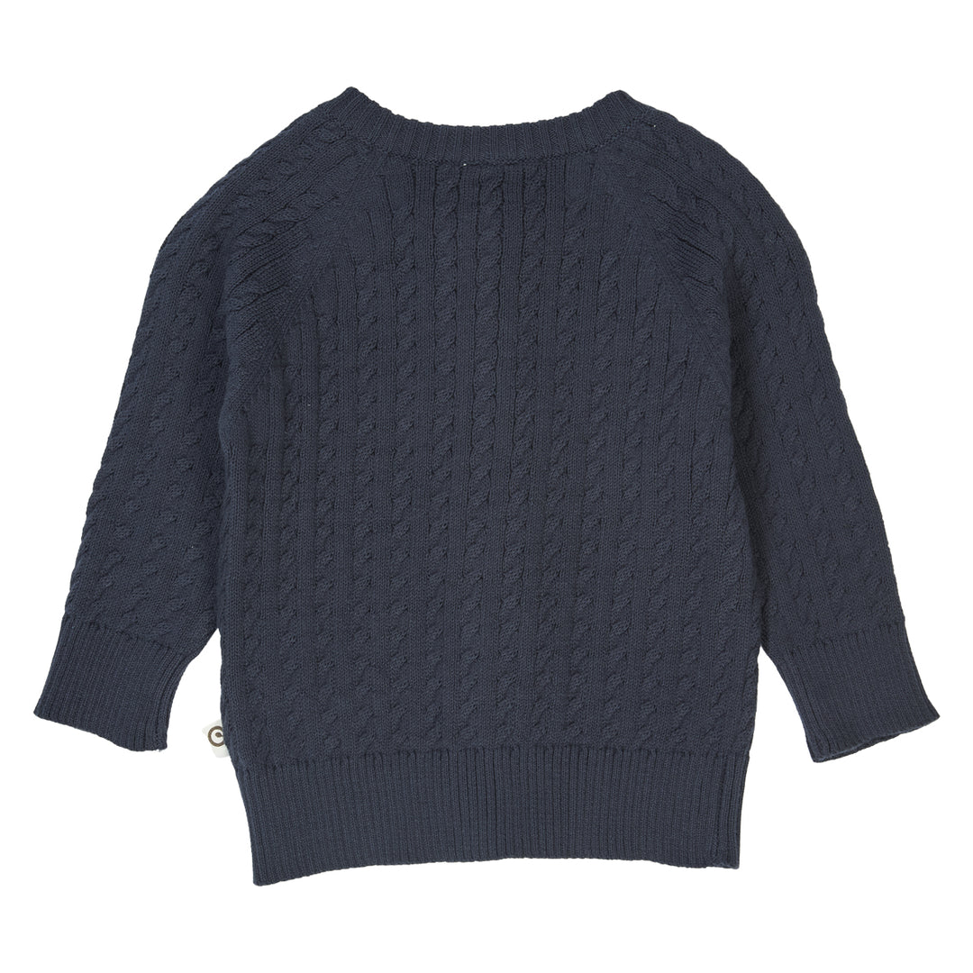 müsli KNIT cable cardigan L_S Tee Night blue 019402301