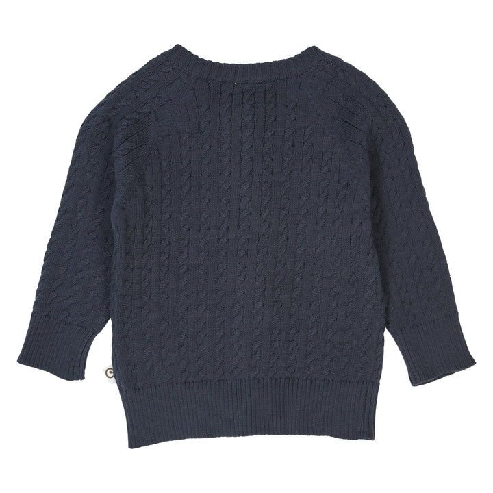 müsli KNIT cable cardigan L_S Tee Night blue 019402301