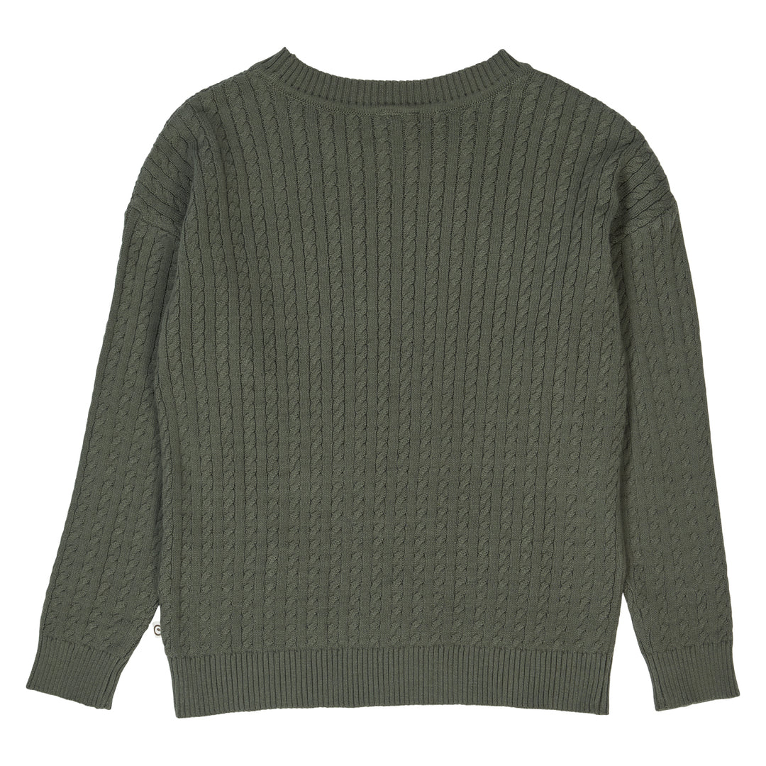 müsli KNIT cableknitted sweater L_S Tee Deep green 019040401
