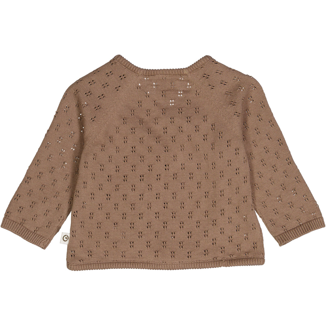 müsli KNIT cardigan with cross closure L_S Tee Walnut 017080802