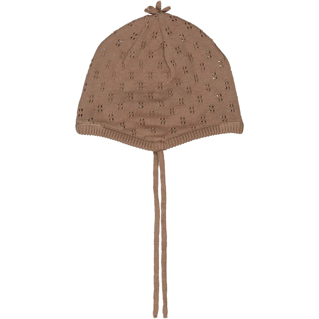 müsli KNIT hat in knitted holepattern Headwear Walnut 017080802