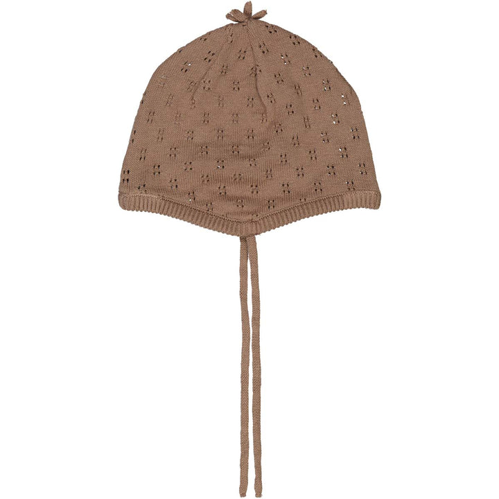 müsli KNIT hat in knitted holepattern Headwear Walnut 017080802