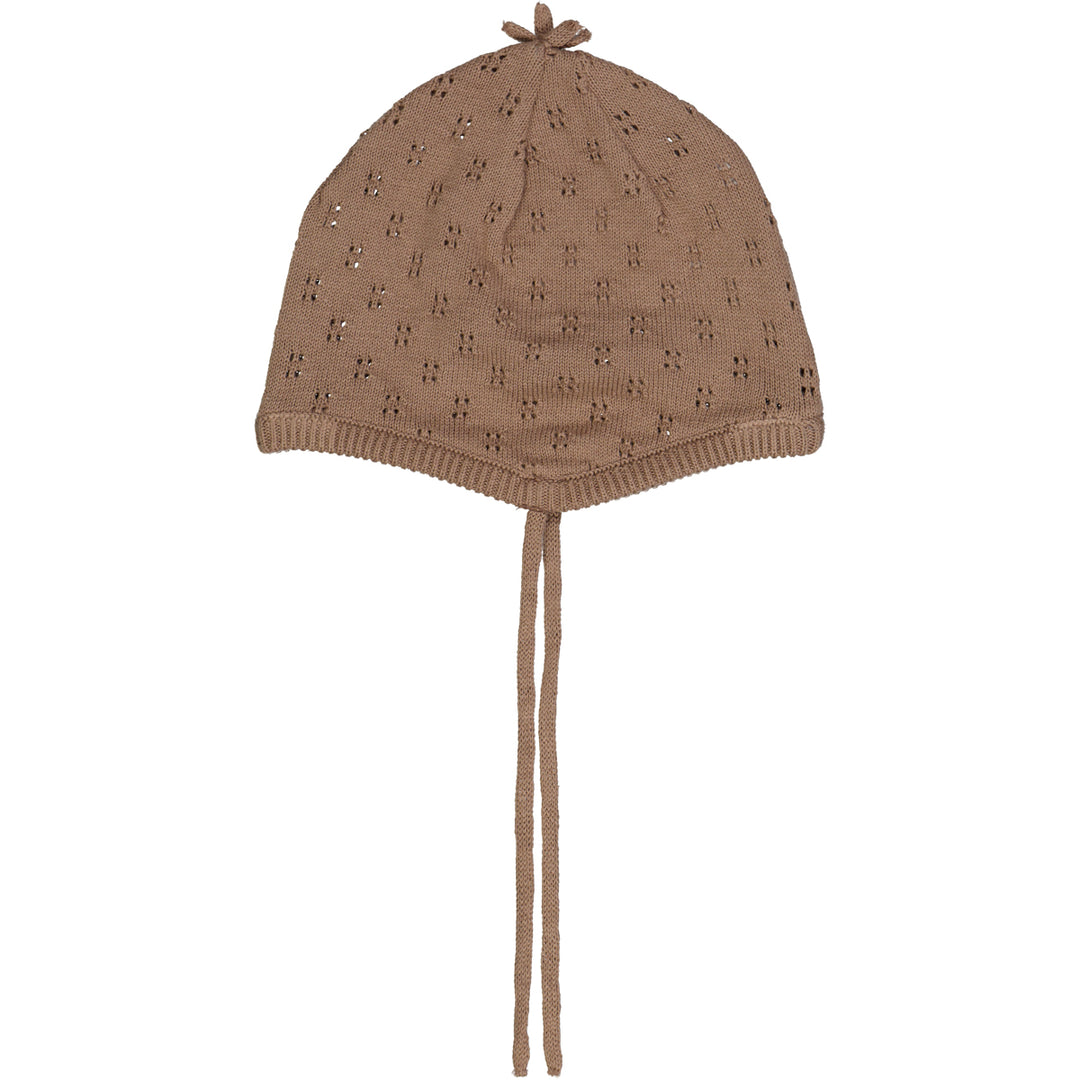 müsli KNIT hat in knitted holepattern Headwear Walnut 017080802