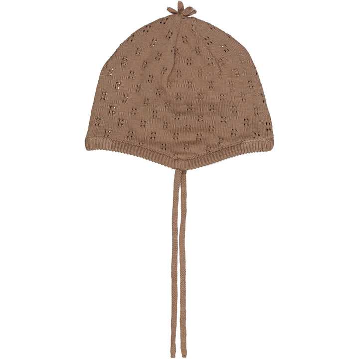 müsli KNIT hat in knitted holepattern Headwear Walnut 017080802