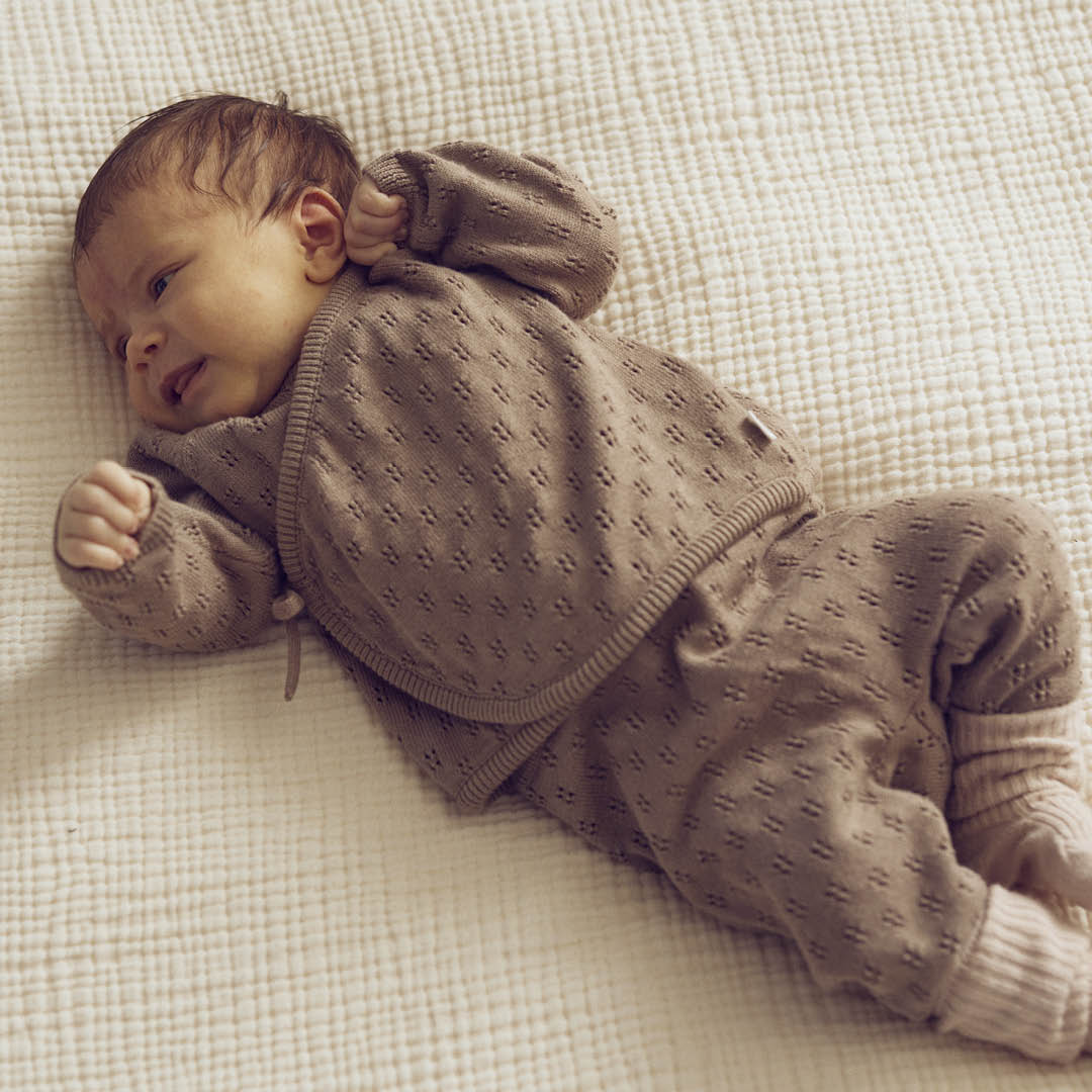müsli KNIT pants with hole pattern Pants Walnut 017080802