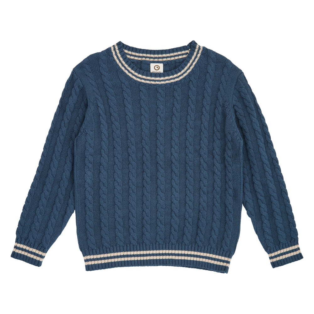 müsli Knit Cable Sweater L_S Tee Navy 019403101