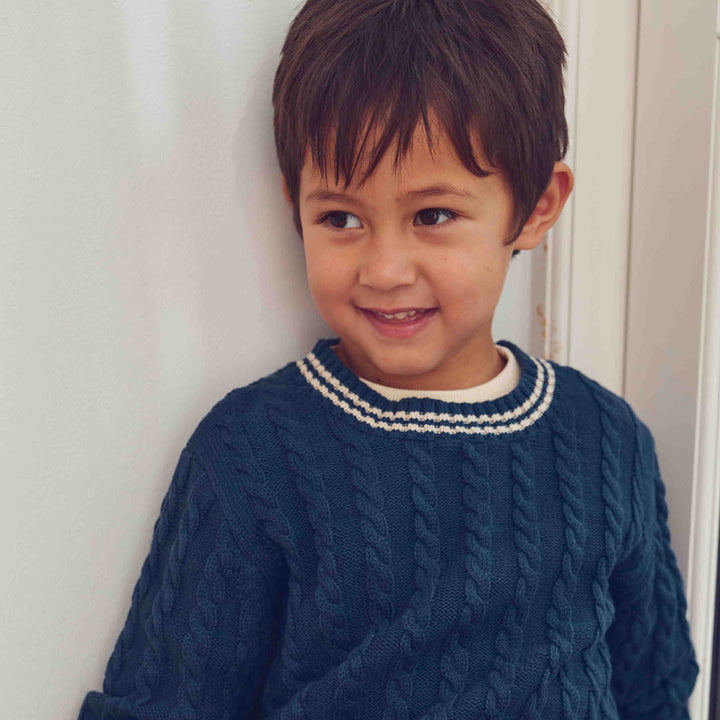 müsli Knit Cable Sweater L_S Tee Navy 019403101