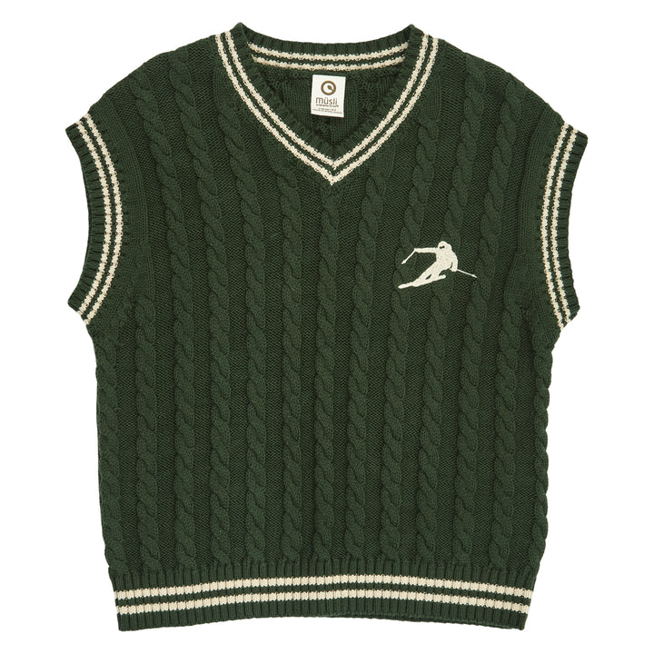 müsli Knit Cable Vest L_S Tee Forest green 019591801