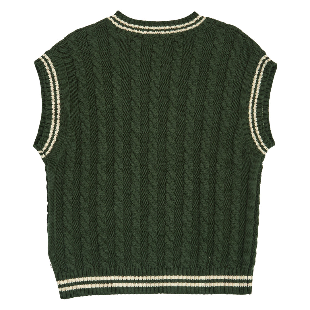 müsli Knit Cable Vest L_S Tee Forest green 019591801