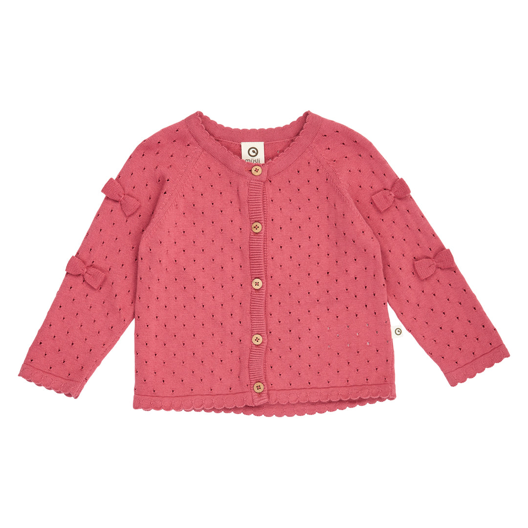 müsli Knit Pointelle Bow Cardigan Baby L_S Tee Baroque Rose 018163400