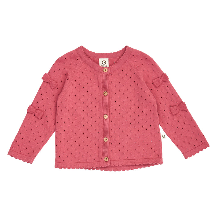 müsli Knit Pointelle Bow Cardigan Baby L_S Tee Baroque Rose 018163400