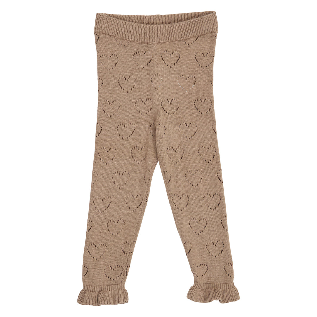 müsli Knit Pointelle Heart Pants Baby Pants Walnut 017080802