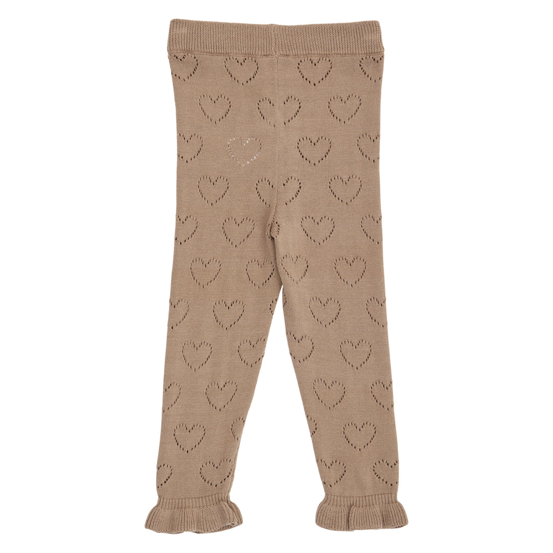 müsli Knit Pointelle Heart Pants Baby Pants Walnut 017080802