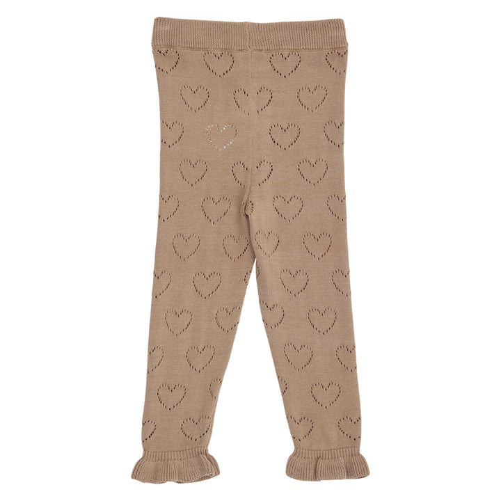 müsli Knit Pointelle Heart Pants Baby Pants Walnut 017080802