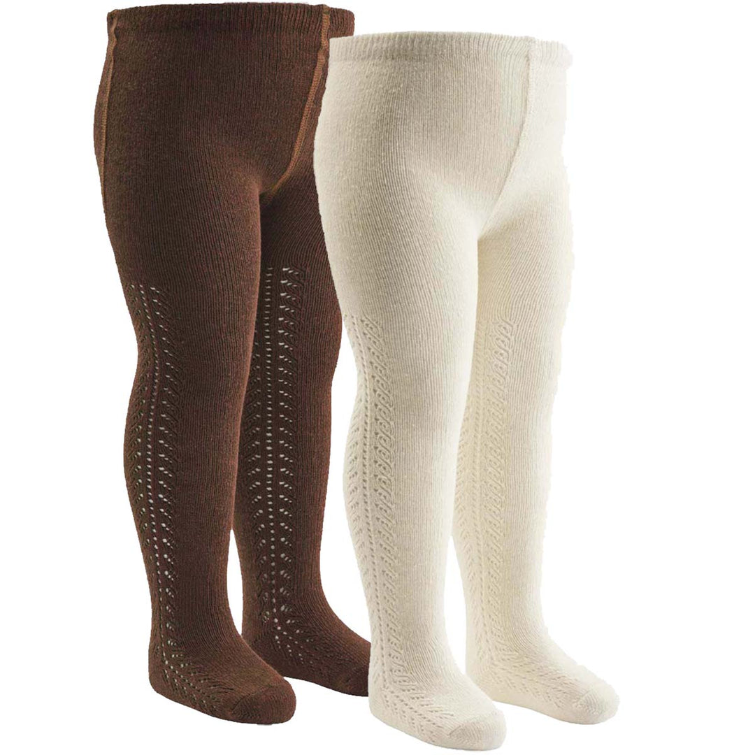 müsli Lace stockings 2-pack Pantyhose Bark/ Balsam cream 690000224