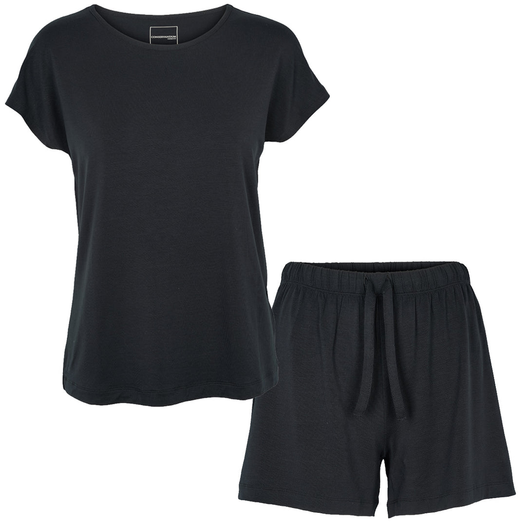 Conservandum Lounge set shortsleeve Underwear Black 019400706
