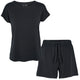 Conservandum Lounge set shortsleeve Underwear Black 019400706