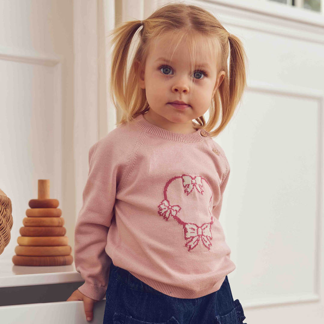 müsli Love Knit Jacquard Sweater Baby L_S Tee Blush 014150801
