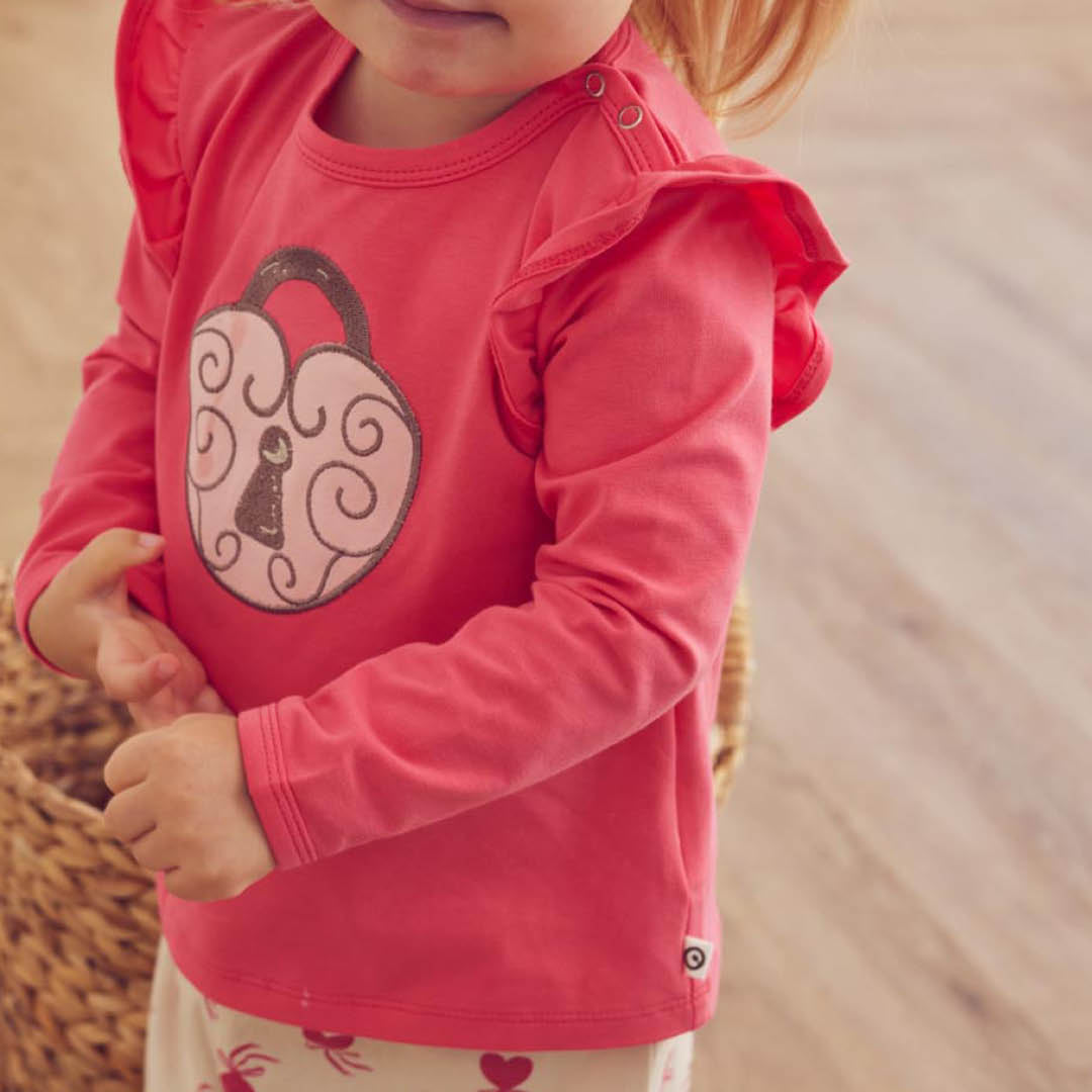 müsli Love Letter Frill L/S T Baby L_S Tee Rouge Red 018175500