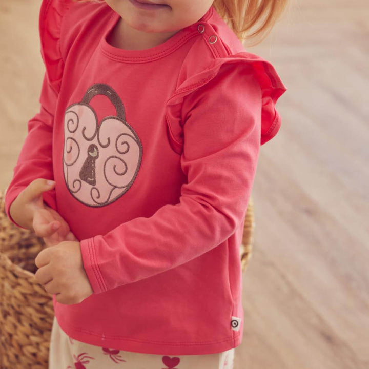 müsli Love Letter Frill L/S T Baby L_S Tee Rouge Red 018175500