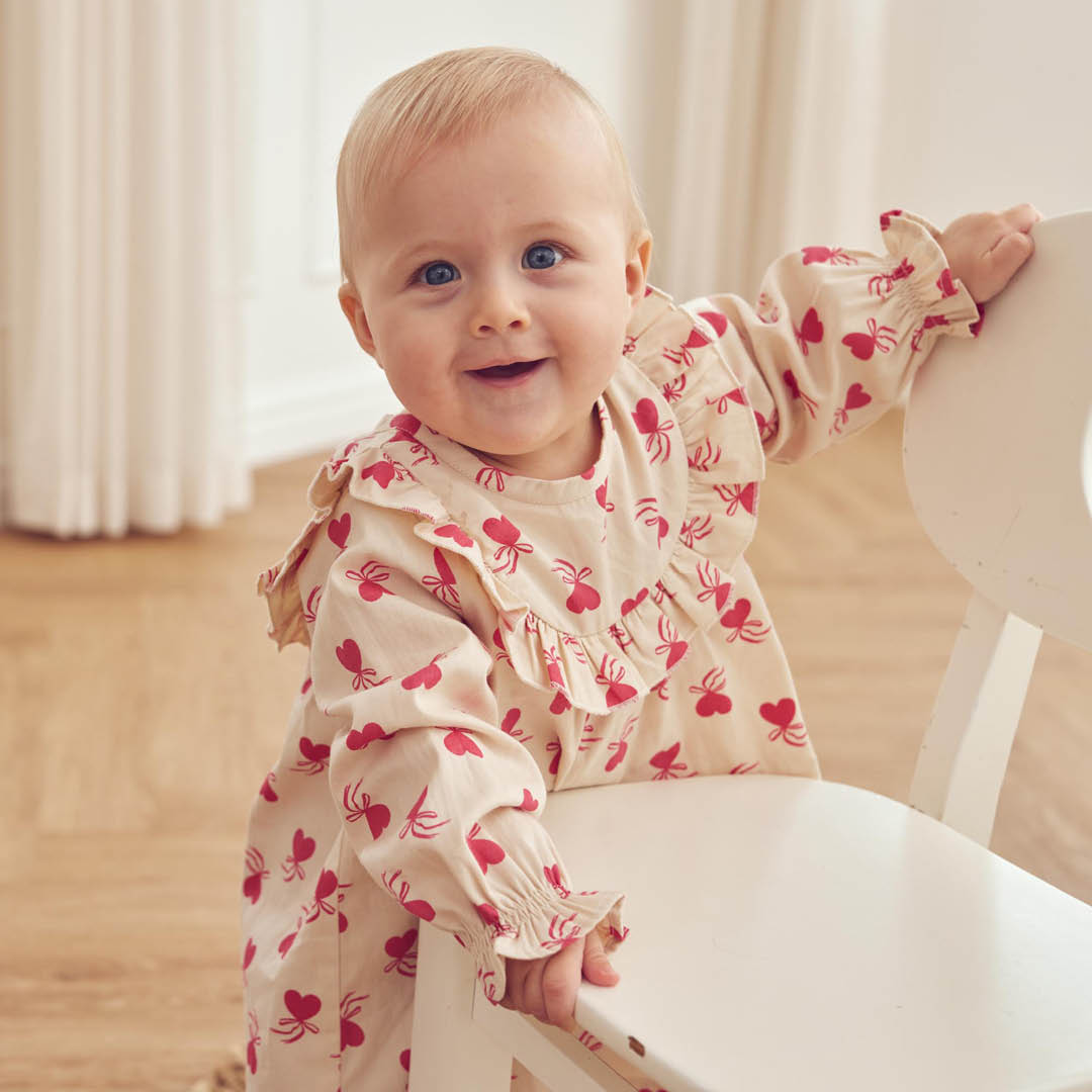 müsli Love Letter L/S Dress Baby Dress Oak/ Rouge red 690000340