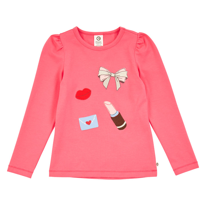 müsli Love Letter Puff L/S T L_S Tee Rouge Red 018175500