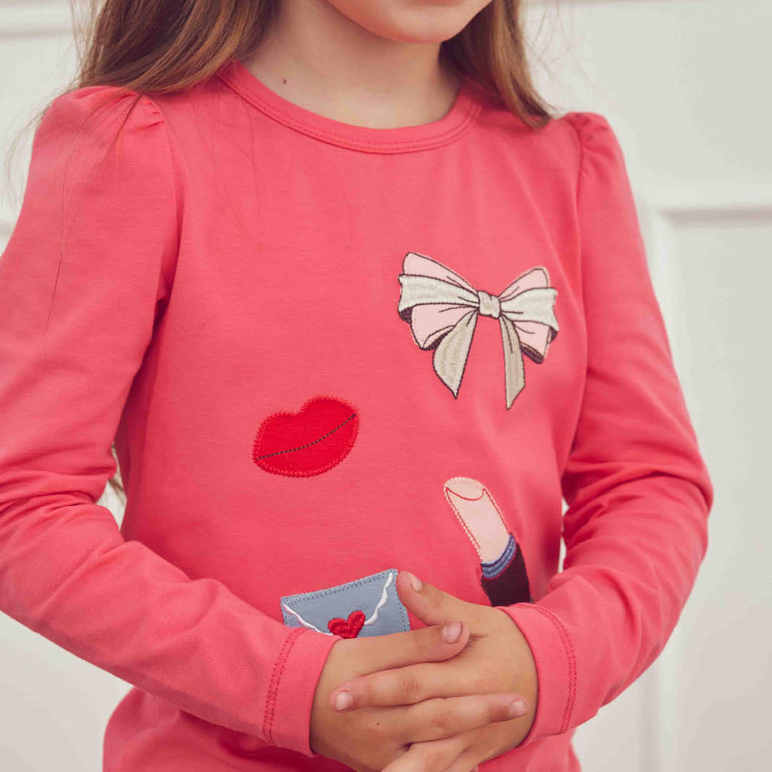 müsli Love Letter Puff L/S T L_S Tee Rouge Red 018175500