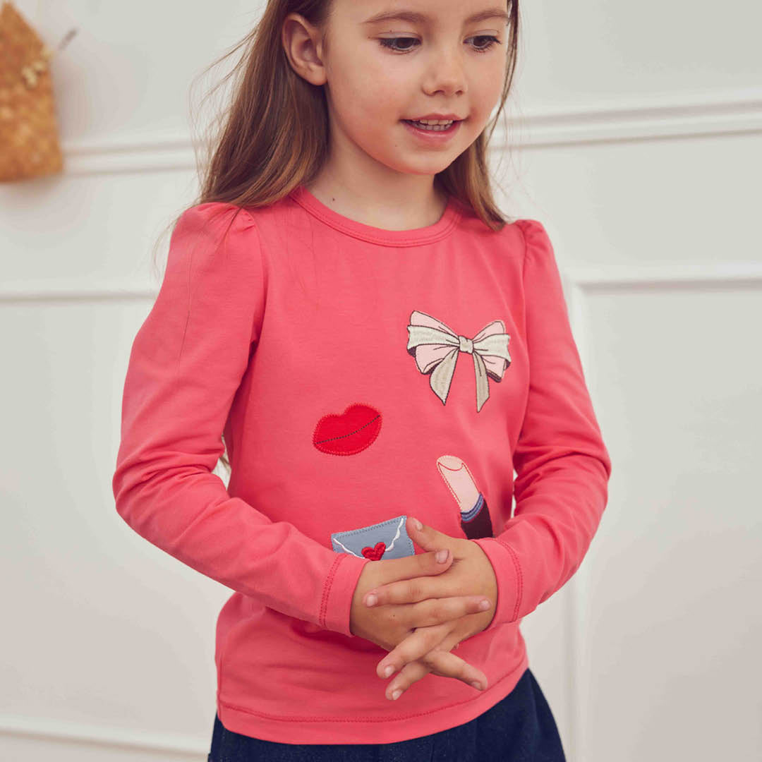 müsli Love Letter Puff L/S T L_S Tee Rouge Red 018175500