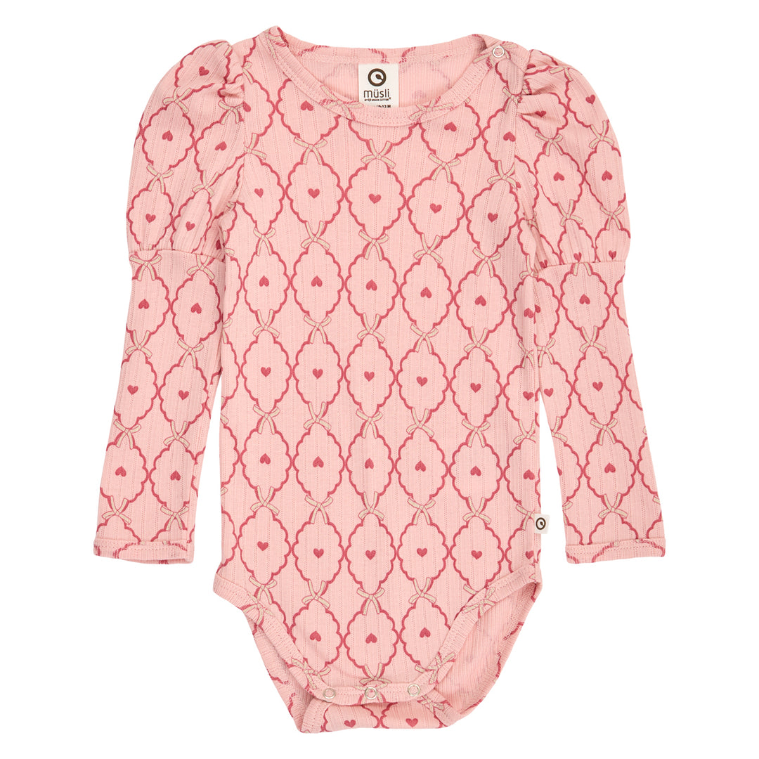 müsli Love Puff L/S Body Bodystockings Blush/ Baroque rose/ Oak 690000333