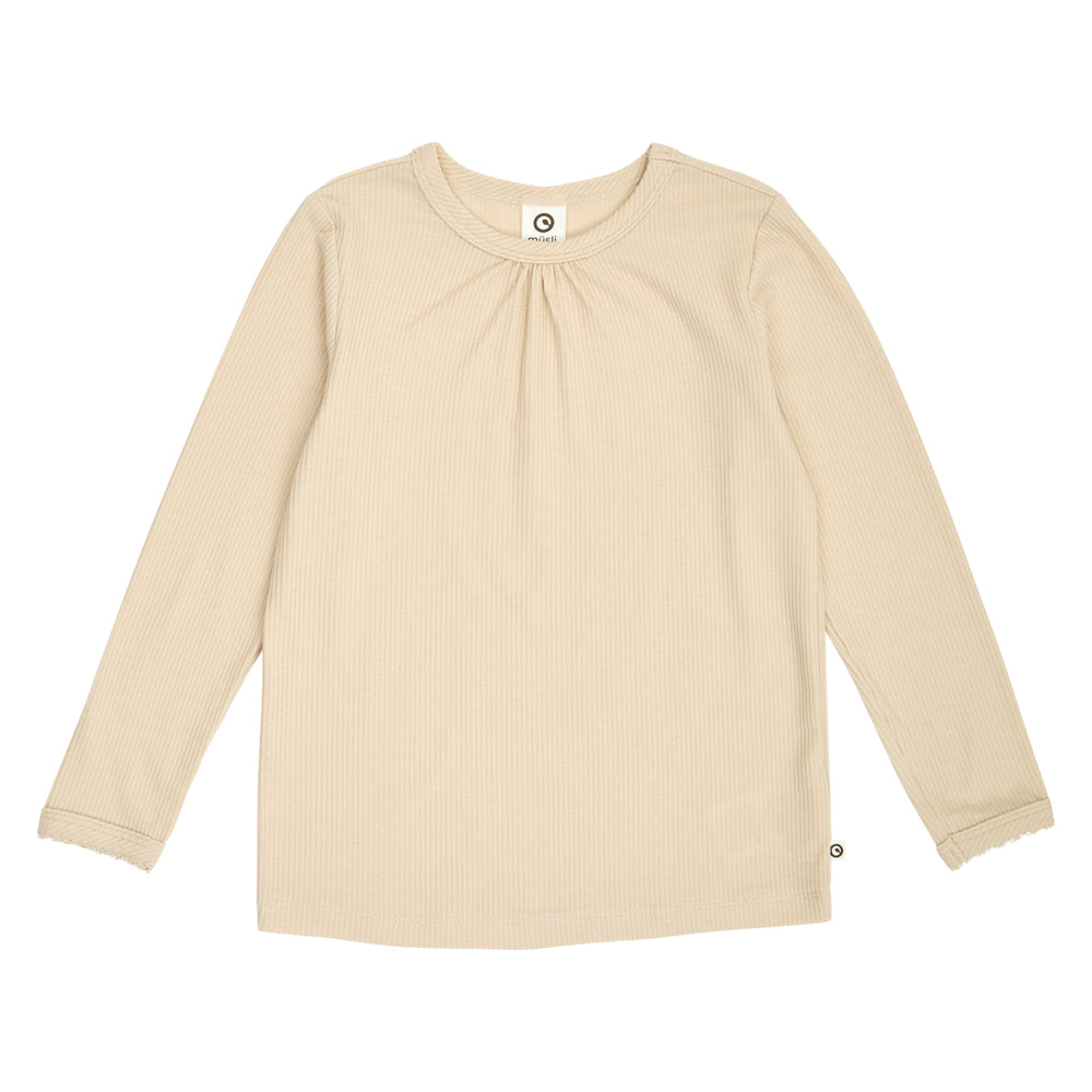 müsli MELLOW tencel picot top L_S Tee Oak 013040001