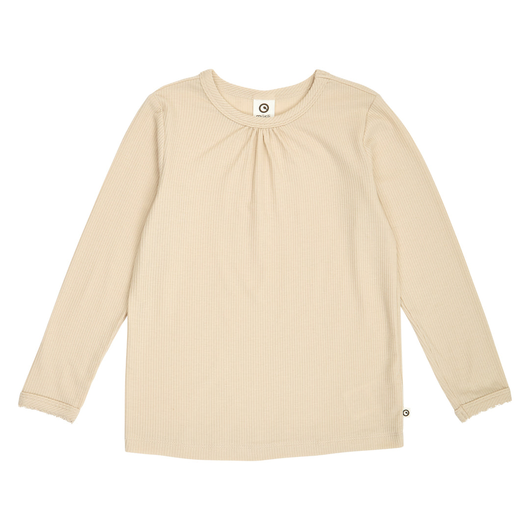 müsli MELLOW tencel picot top L_S Tee Oak 013040001