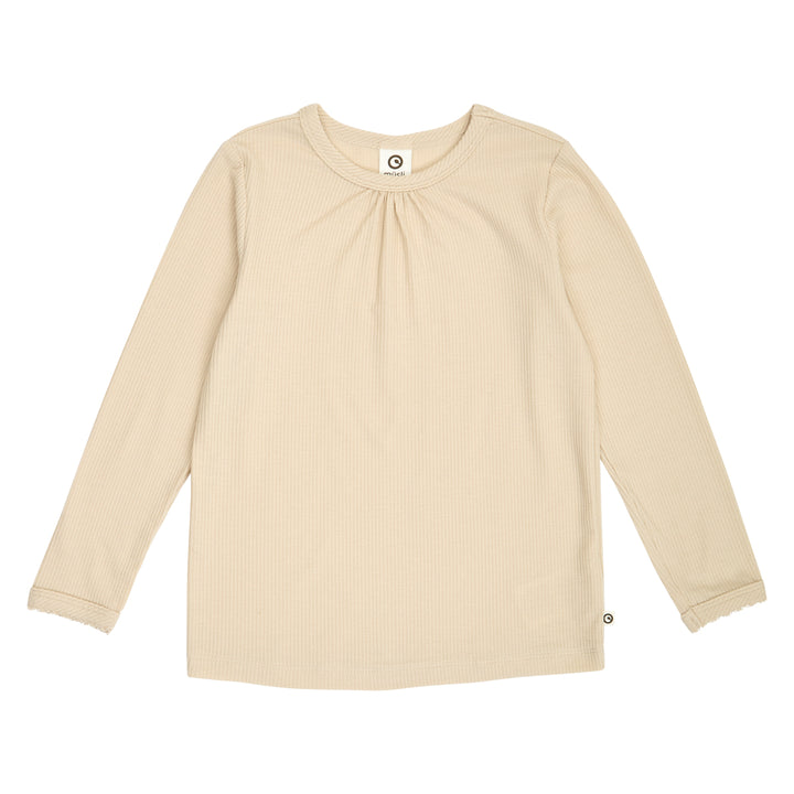 müsli MELLOW tencel picot top L_S Tee Oak 013040001