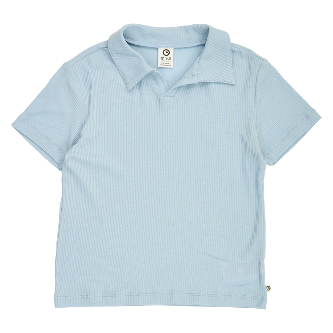 müsli MELLOW tencel polo S_S Tee Ocean 014421102