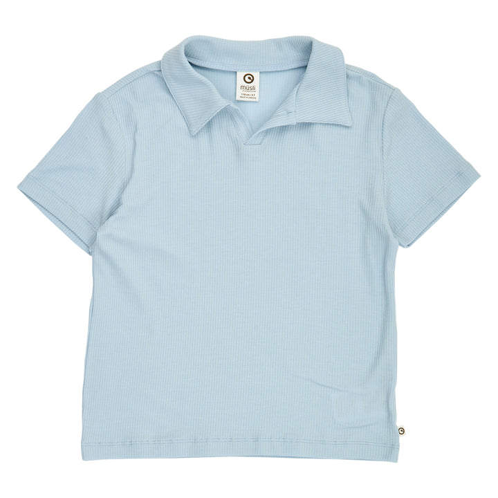 müsli MELLOW tencel polo S_S Tee Ocean 014421102