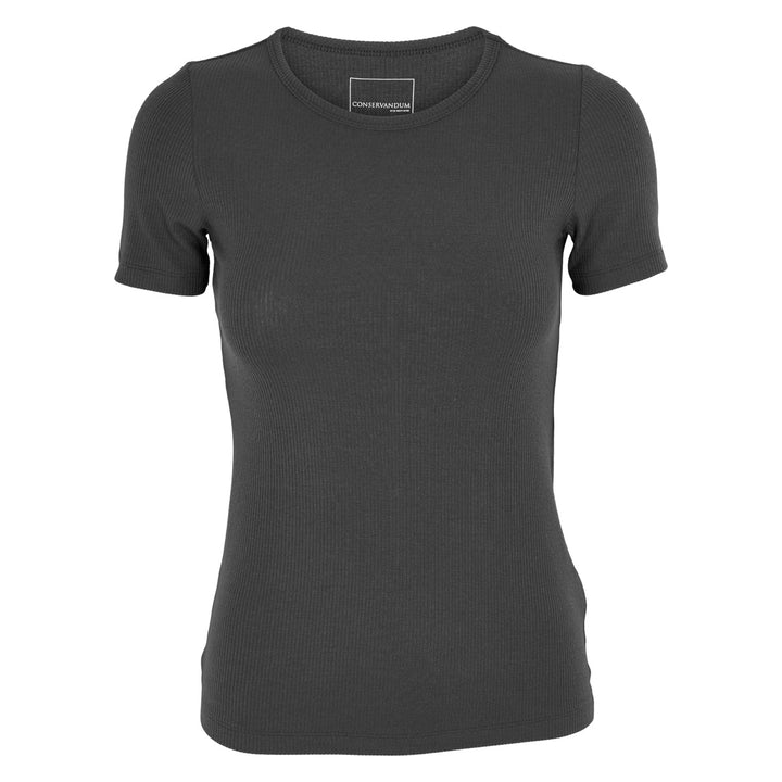 Conservandum MELLOW tencel rib T-shirt S_S Tee Black 019400706