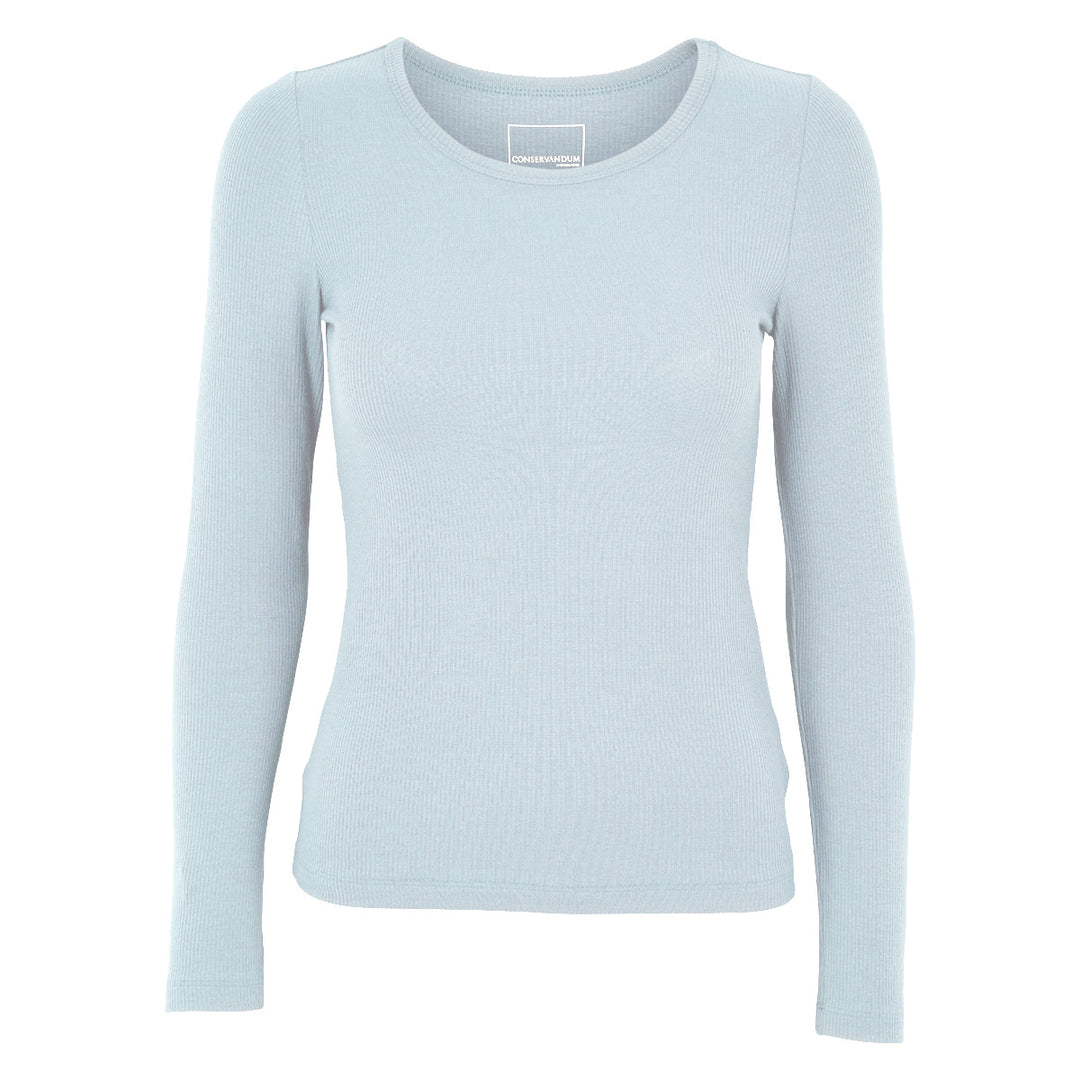 Conservandum MELLOW tencel rib longsleeve top S_S Tee Ocean 014421102