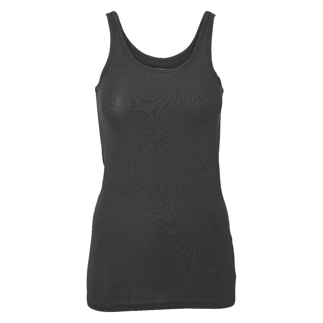 Conservandum MELLOW tencel rib sleeveless top S_S Tee Black 019400706