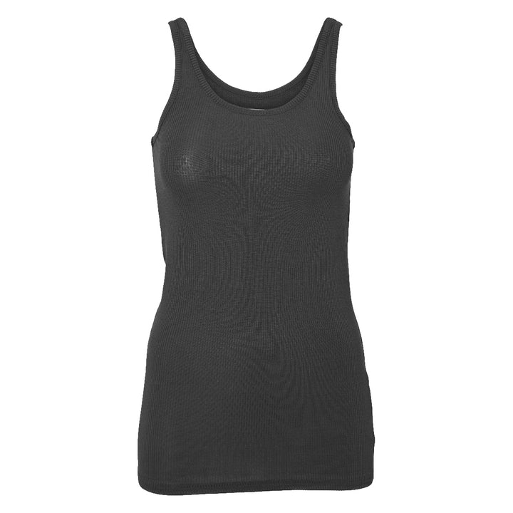Conservandum MELLOW tencel rib sleeveless top S_S Tee Black 019400706